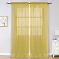 Gold Sheer Curtains 96 Inch Length 2 Panels Set, Elegant Sheer Curtains by OWENIE
