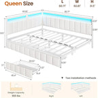 DICTAC Corner Queen Bed Frame - Image 2