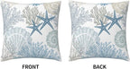 Nautical Coastal Throw Pillow Covers 20x20 Set of 2, Beach Themed Ocean - Image 2