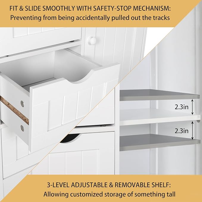 Yardenaler Bathroom Floor Storage Cabinet - Image 4
