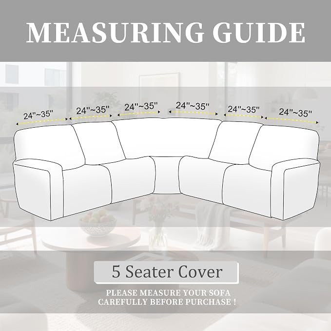 100% Waterproof Sectional Recliner Couch Covers - Image 3