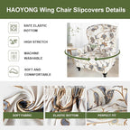 HAOYONG Wing Chair Slipcovers Printed Wingback Chair Covers 2 Pieces Wingback - Image 4