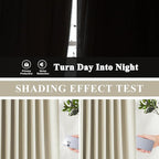 Vision Home Sand Pinch Pleated Full Blackout Curtains Linen Blended Room - Image 7