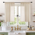 BGment 40 Inch Length Burlap Tan Linen Curtains by BGment