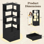 Armocity Corner Bookshelf with Drawers, 7 Tier Corner Book Shelf Display - Image 2