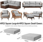 8Pcs Outdoor Cushion Covers, Stretch Patio Furniture Couch Chair Slipcovers | - Image 2