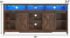 LED Farmhouse TV Stand for 80/75 inch TVs, Rustic Entertainment Center Cabinet - Image 8