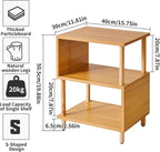 Aibiju Wooden Night Stand with Open Shelf, Nightstand with Solid Wood Legs - Image 3