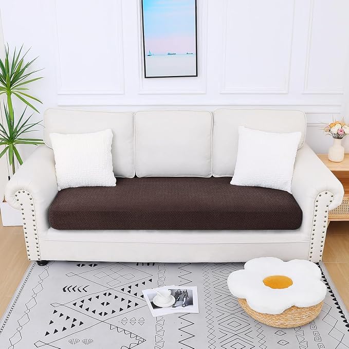 Smiry Waterproof Couch Cushion Covers, Stretch Jacquard Thick Sofa Cushion - Image 5