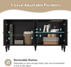 ARTPOWER 58'' Mid-Century Modern Buffet Storage Cabinet - Image 4