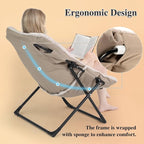 Comfy Saucer Chair for Adults, Soft Faux Fur Bedroom Chair - Image 7