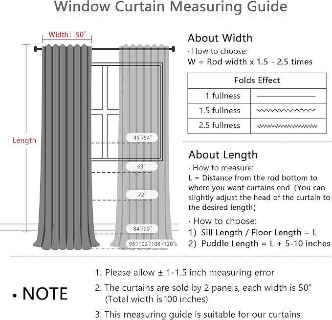 MYSKY HOME White Curtains 80 Inch Length 2 Panels Set, Semi Sheer Cotton Blend - Image 4
