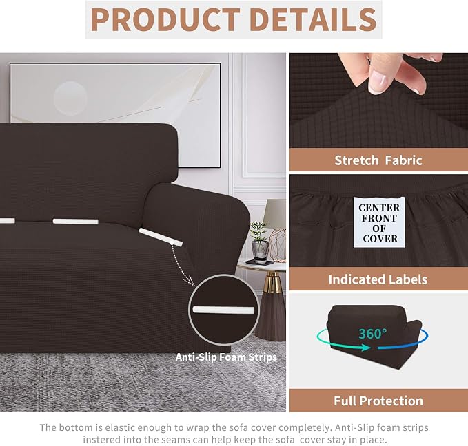 Easy-Going 100% Waterproof Loveseat Couch Cover Stretch Jacquard Sofa Cover | - Image 4