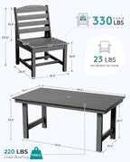 SERWALL Patio Dining Sets for 6 Person, HDPE Dining Set - Image 2