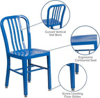 Flash Furniture Commercial Grade Blue Metal Indoor-Outdoor Chair - Image 4