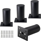 Set of 4 Furniture Legs 3 Inch, Adjustable Aluminum Alloy Cabinet Legs by Kyuionty