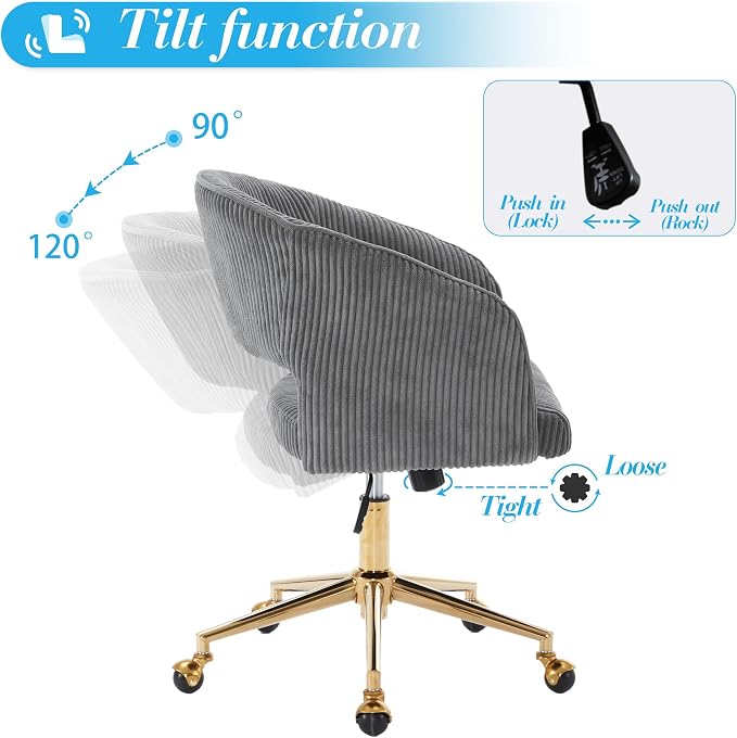 KCC Home Office Chair Swivel Desk Chair Accent Armchair Upholstered Modern - Image 5