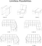 EASE MOOSE Middle Module Seat for Modular Sofa, Faux Leather Armless Chair - Image 5