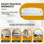 LEVNARY Mid-Century Modern Velvet Sofa, Chesterfield Couch Sleeper Settee - Image 4