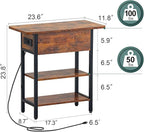 Yoobure End Table with Charging Station, Flip Top Side Table with USB Ports and - Image 3