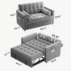 Marsail 3-in-1 Convertible Futon Sleeper Sofa Bed, Pull Out Couch - Image 3