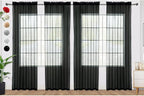 SpaceDresser Black Sheer Curtains 4 Panels Rod Pocket Semi-Sheer Curtain 72 by SpaceDresser