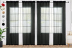 SpaceDresser Black Sheer Curtains 4 Panels Rod Pocket Semi-Sheer Curtain 108 by SpaceDresser