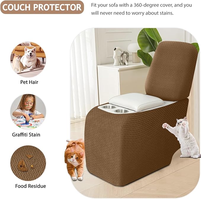ALIECOM Recliner Sectional Couch Covers L Shape Stretch Corner Reclining - Image 5