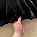 Black Rabbit Striped Plush Rug 2'x3', Fluffy Shaggy Area Rug - Image 3