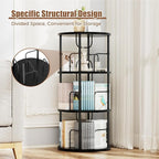 ALLSTAND Rotating Bookshelf, 3 Tier Round Revolving Bookcase - Image 3