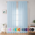 Sky Blue Sheer Curtains 90 Inches Long by OWENIE