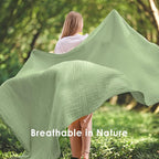 EMME Muslin Blankets for Adults Throw Blanket for Couch Breathable Gauze Soft - Image 4