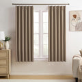 Blackout Bedroom Curtains 63 Inches Long, Thermal Insulated Short Pinch Pleated by KEQIAOSUOCAI