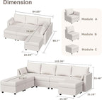 Huatean Home Modular Sectional Sofa, 7 Seat Modular Couch - Image 2
