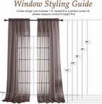 Chocolate Bedroom Curtains 2 Panel Sets 90 Inch Length, 59 Inch Extra Wide - Image 2