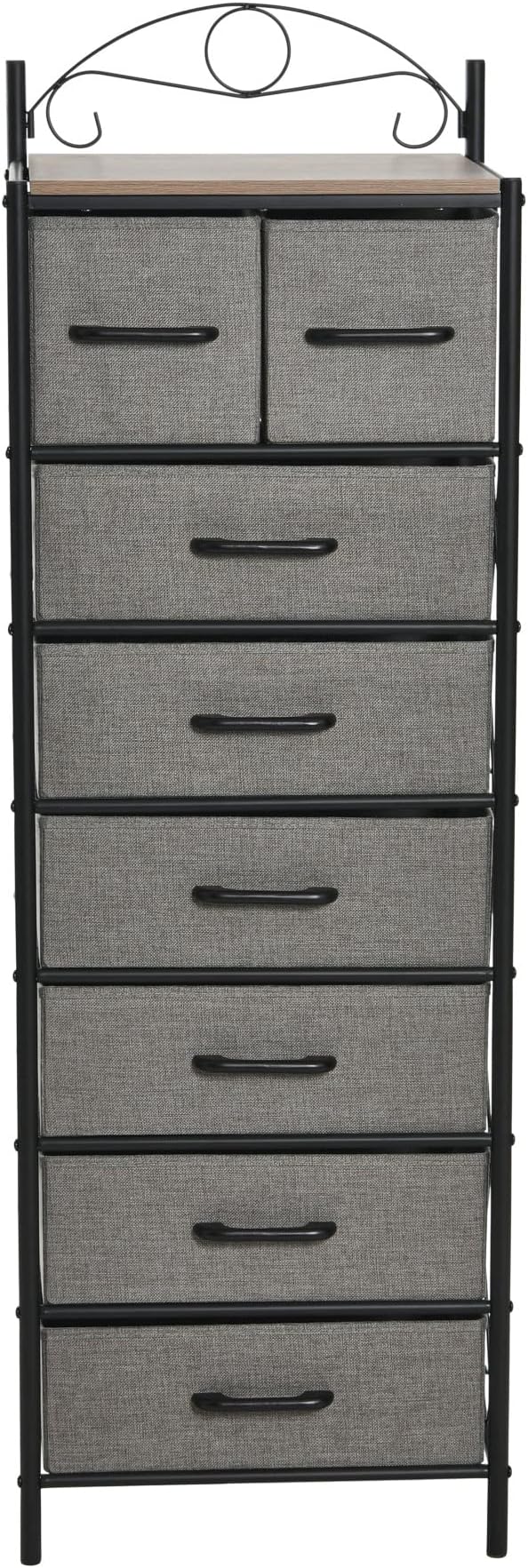 Household Essentials Ashwood & Iron Eight-Drawer Dresser Tower - Image 4