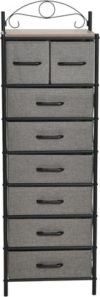 Household Essentials Ashwood & Iron Eight-Drawer Dresser Tower - Image 4