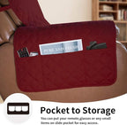 Easy-Going Reversible Couch Cover, Oversized Recliner, Christmas Red/Ivory | - Image 3