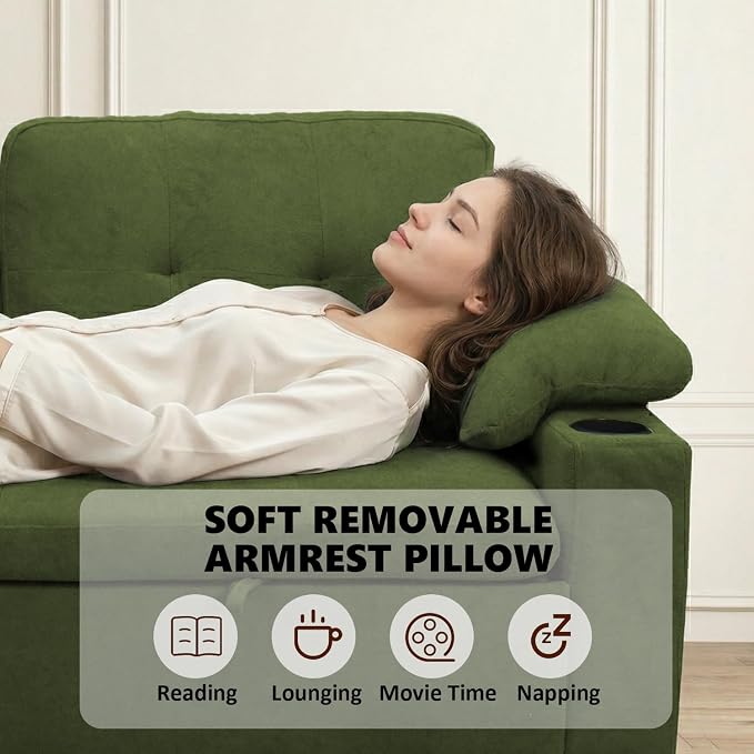 KCGKCG 93" L Shaped Sleeper Sofa Bed, Pull Out Couch Bed - Image 7