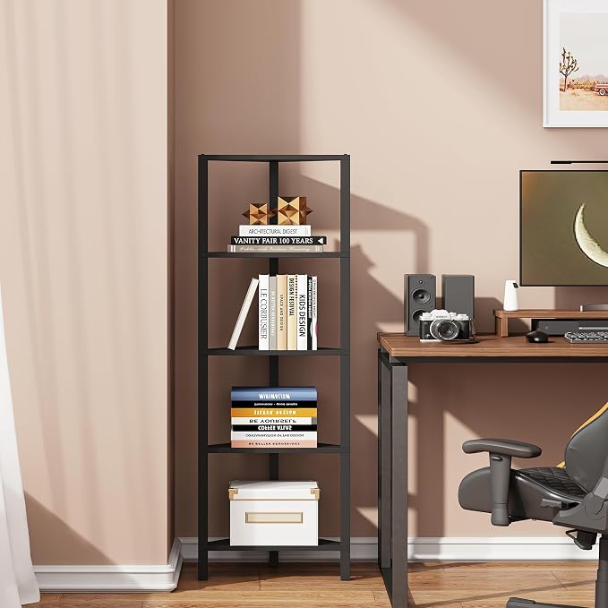 TUTOTAK Corner Shelf, 5-Tier Corner Bookshelf - Image 5