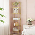 Hzuaneri Bookcase Bookshelf, Tempered Glass Arched Bookshelf by Hzuaneri