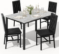 Hooseng Dining Table Set for 4, Faux Marble Small Kitchen Table Chairs Set of 4 by Hooseng