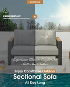 Aluminum Outdoor Patio Furniture Set 6 Seats, Outdoor Sectional Corner Sofa - Image 8