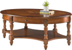 PADMA HOUSE Traditional Wood Oval Coffee Table - Image 7