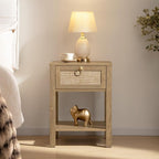 SICOTAS Rattan Nightstand, Rattan Decor Drawer by SICOTAS