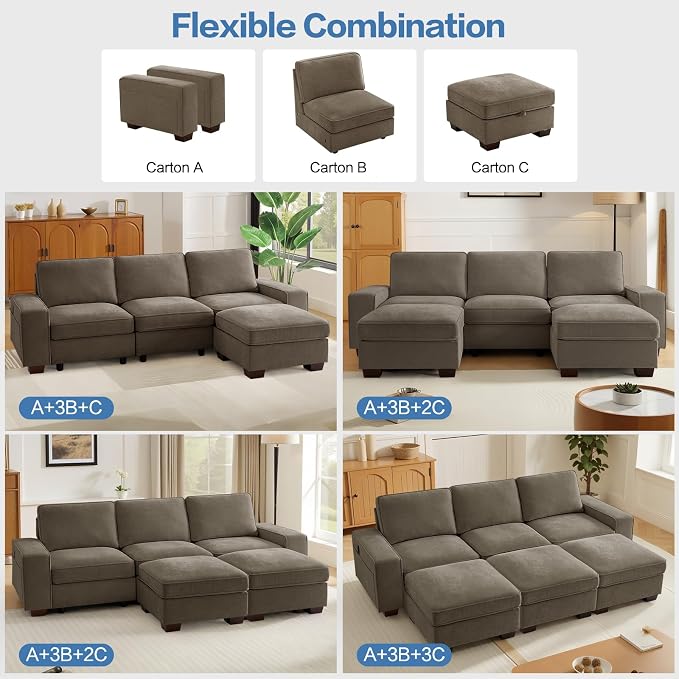 TEKAMON 27.5" Storage Ottoman, Square Footrest - Image 4