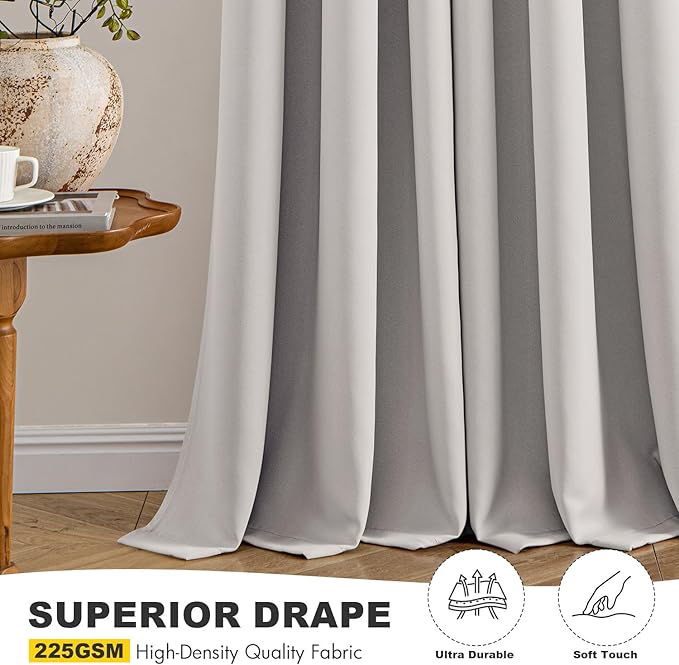 MIULEE Blackout Curtains for Bedroom 2 Panels 40 x 84 Inch Long Cobblestone | - Image 5