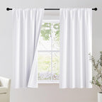NICETOWN Bedroom 100% Blackout Curtains, 2 Panels, 34 by 40, Snow White by NICETOWN