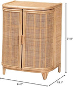 bali & pari Yanka Bohemian Natural Rattan Storage Cabinet - Image 3