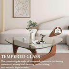 Living Room Coffee Table, 35.8" Mid Century Modern Triangle Coffee Table - Image 4